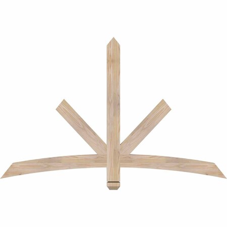 Ekena Millwork Alberta Smooth Timber Gable Bracket, Douglas Fir, 60"W x 38"H x 1 1/2"D x 3 1/2"F, 15/12 Pitch GBW060X38X0204ALB00SDF